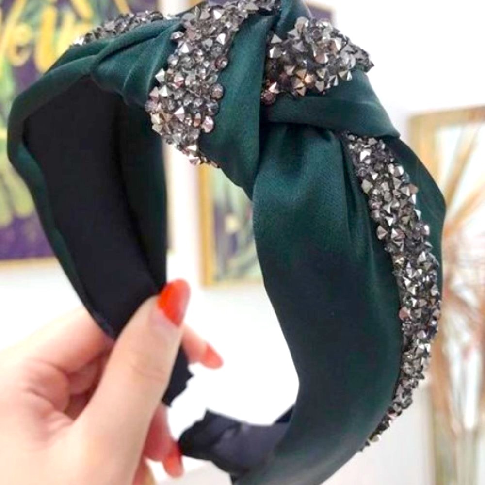 Glamour Emerald Rhinestone Headband